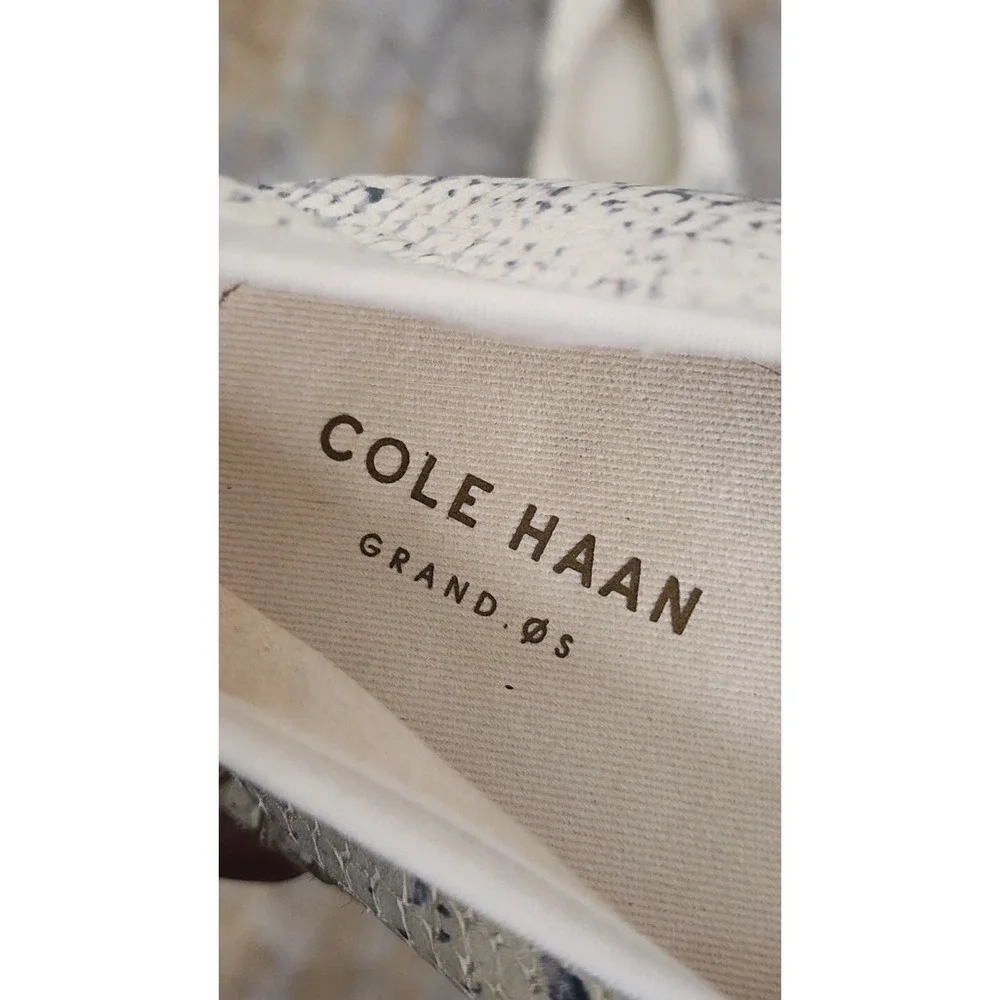 Cole Haan Women's Grand.Os Cloudfeel Espadrille Ivory Grey Snakeskin Size 9.5 B